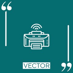 Poster - printer vector icon Linear icon. Editable stroke line