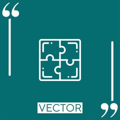 Poster - puzzle vector icon Linear icon. Editable stroke line