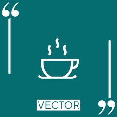 Poster - tea cup vector icon Linear icon. Editable stroke line