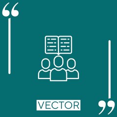 Poster - users vector icon Linear icon. Editable stroke line
