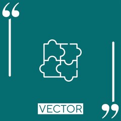 Poster - puzzle vector icon Linear icon. Editable stroke line