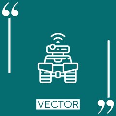 Poster - robot   vector icon Linear icon. Editable stroke line