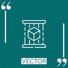 Poster - cube vector icon Linear icon. Editable stroke line
