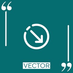 Poster - diagonal arrow vector icon Linear icon. Editable stroke line