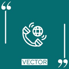 Poster - global online vector icon Linear icon. Editable stroke line