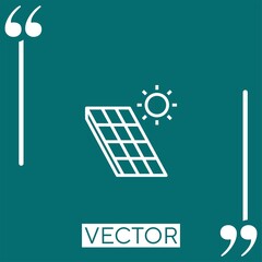 Poster - solar panel   vector icon Linear icon. Editable stroke line