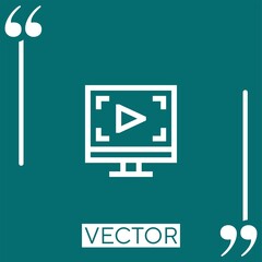 Poster - video editor vector icon Linear icon. Editable stroke line