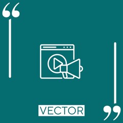 Poster - video vector icon Linear icon. Editable stroke line
