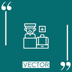 Poster - check in vector icon Linear icon. Editable stroke line