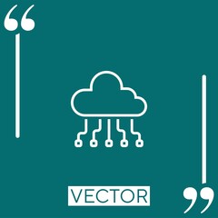 Poster - cloud storage   vector icon Linear icon. Editable stroke line