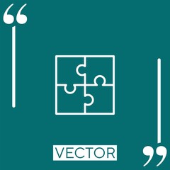 Poster - puzzle vector icon Linear icon. Editable stroke line