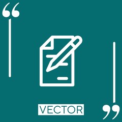 Poster - document vector icon Linear icon. Editable stroke line