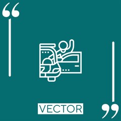 Poster - door vector icon Linear icon. Editable stroke line