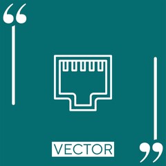 Poster - ethernet vector icon Linear icon. Editable stroke line