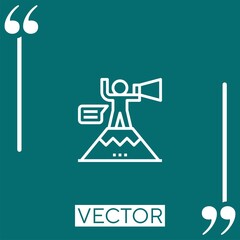 Poster - goal   vector icon Linear icon. Editable stroke line