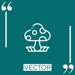 Poster - mushroom vector icon Linear icon. Editable stroke line