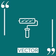 Poster - paint roller vector icon Linear icon. Editable stroke line