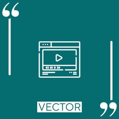 Poster - video vector icon Linear icon. Editable stroke line