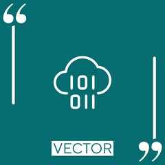 Poster - binary code vector icon Linear icon. Editable stroke line