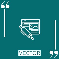 Poster - blog vector icon Linear icon. Editable stroke line