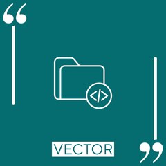 Poster - coding vector icon Linear icon. Editable stroke line