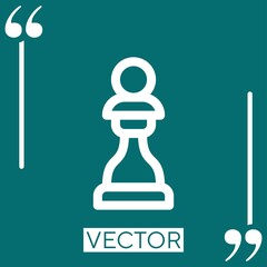Poster - pawn vector icon Linear icon. Editable stroke line