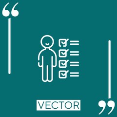 Poster - qualification vector icon Linear icon. Editable stroke line