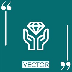 Poster - diamond vector icon Linear icon. Editable stroke line