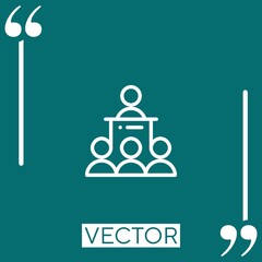 Poster - conference vector icon Linear icon. Editable stroke line
