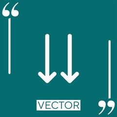 Poster - down arrow vector icon Linear icon. Editable stroke line