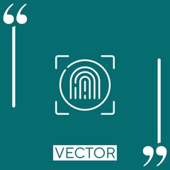 Poster - fingerprint vector icon Linear icon. Editable stroke line