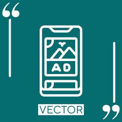 Poster - mobile vector icon Linear icon. Editable stroke line