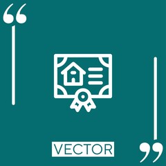 Poster - certification vector icon Linear icon. Editable stroke line