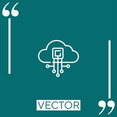 Poster - cloud vector icon Linear icon. Editable stroke line