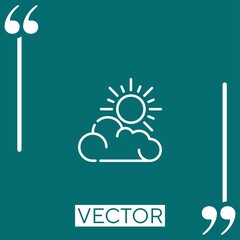 Poster - cloudy vector icon Linear icon. Editable stroke line