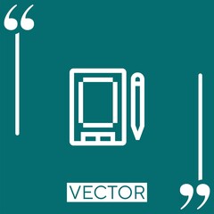 Poster - graphic tablet vector icon Linear icon. Editable stroke line