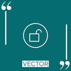 Poster - unlock vector icon Linear icon. Editable stroke line