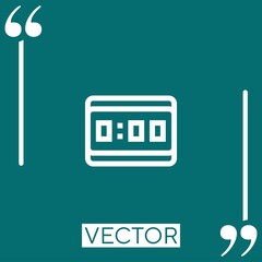 Poster - digital clock vector icon Linear icon. Editable stroke line