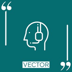 Poster - assistance vector icon Linear icon. Editable stroke line