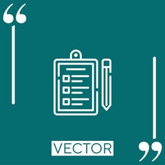 Poster - questionnaire vector icon Linear icon. Editable stroke line