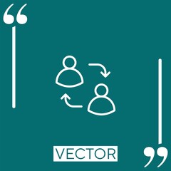 Poster - users vector icon Linear icon. Editable stroke line