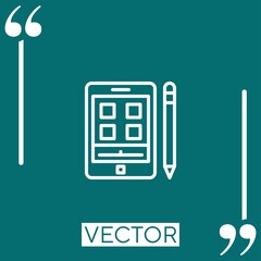 Poster - graphic tablet vector icon Linear icon. Editable stroke line