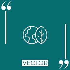Poster - green earth vector icon Linear icon. Editable stroke line