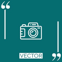 Poster - photo camera vector icon Linear icon. Editable stroke line