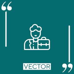 Poster - businessman vector icon Linear icon. Editable stroke line