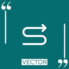 Poster - curved arrow vector icon Linear icon. Editable stroke line