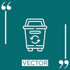 Poster - recycle bin vector icon Linear icon. Editable stroke line