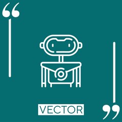 Poster - robot vector icon Linear icon. Editable stroke line