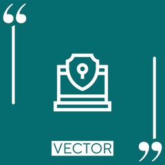 Poster - security vector icon Linear icon. Editable stroke line