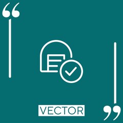 Poster - tick mark vector icon Linear icon. Editable stroke line